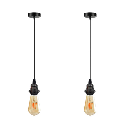 2 Pack Vintage Industrial Pendant Light,lampshade E27 UK Holder Fitting  Set