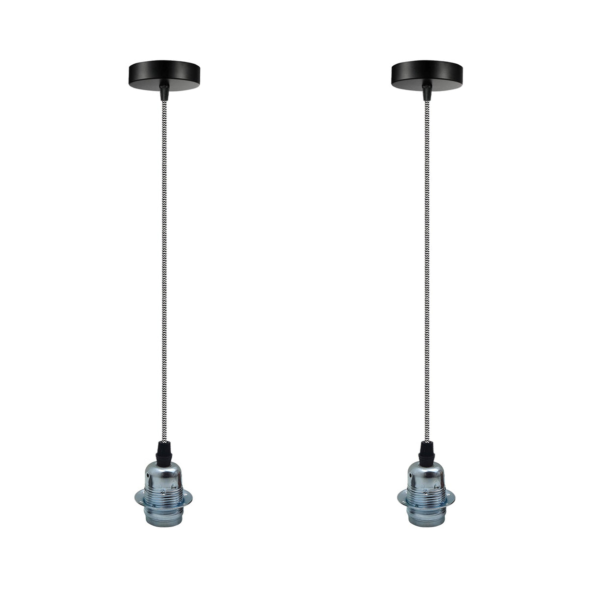 2 Pack Vintage Industrial Pendant Light,lampshade E27 UK Holder Fitting  Set
