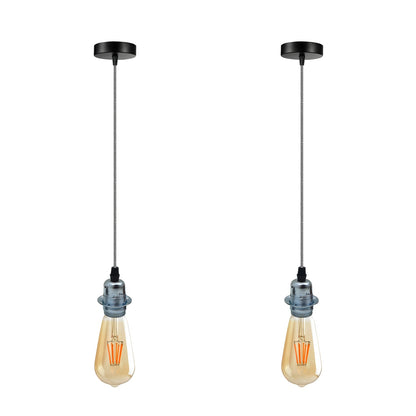 2 Pack Vintage Industrial Pendant Light,lampshade E27 UK Holder Fitting  Set
