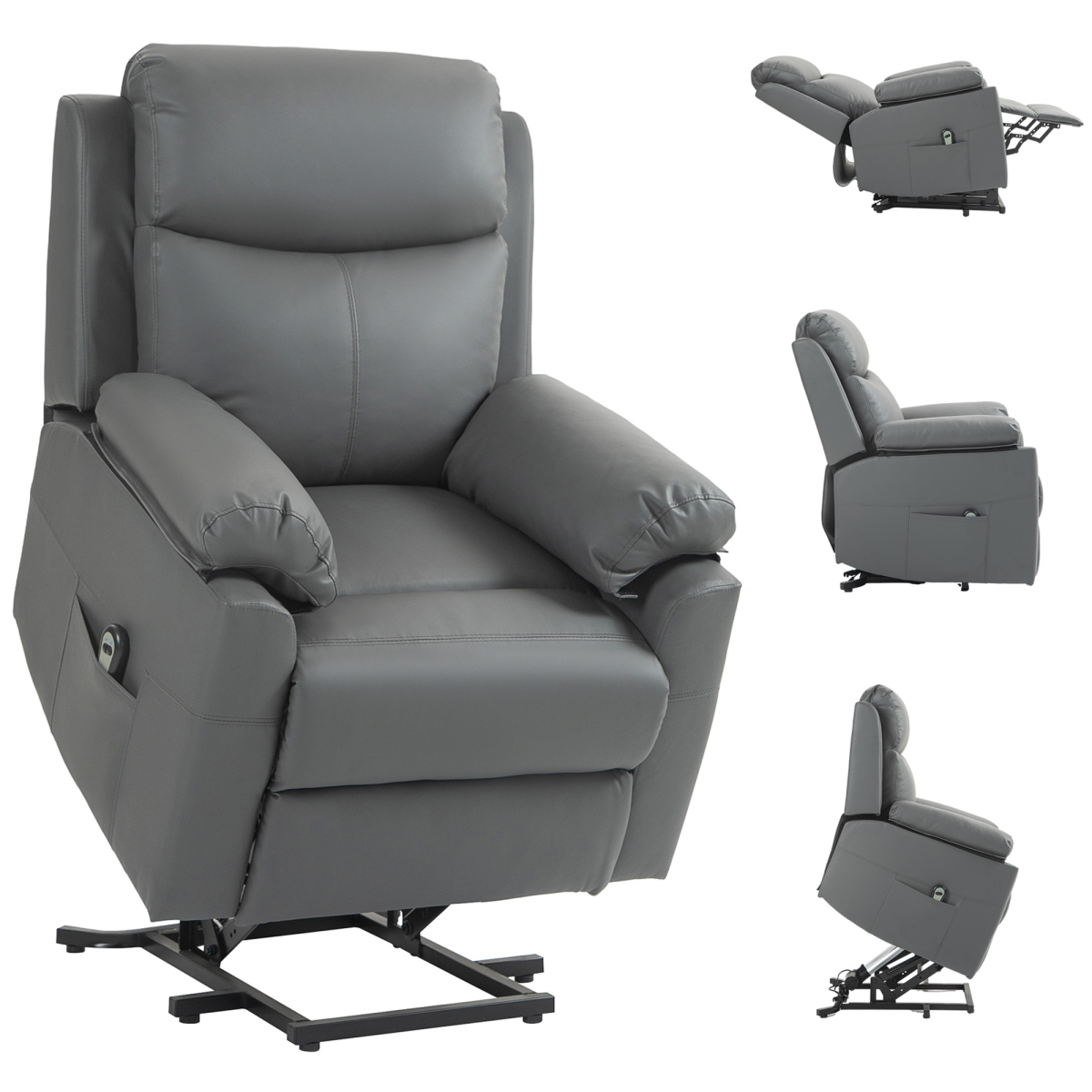 HOMCOM Power Lift Chair Electric Riser Recliner with Remote Control