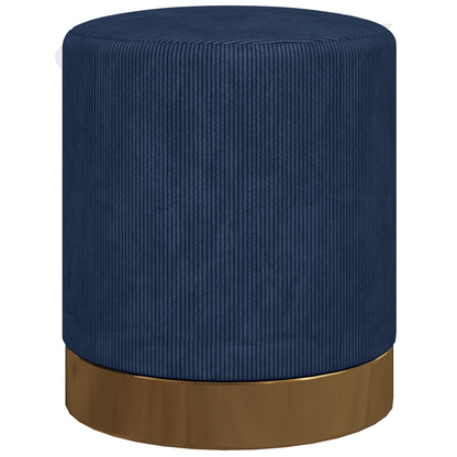 HOMCOM Modern Round Footstool, Fabric Upholstered Foot Rest