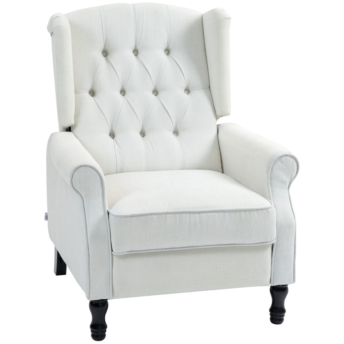 HOMCOM Manual Reclining Armchair Recliner with Footrest Beige