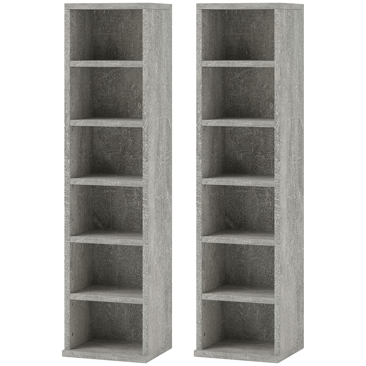 HOMCOM Set of 2 CD Storage Units with Adjustable Shelves