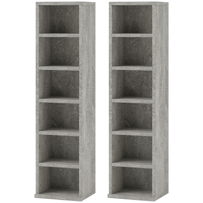 HOMCOM Set of 2 CD Storage Units with Adjustable Shelves