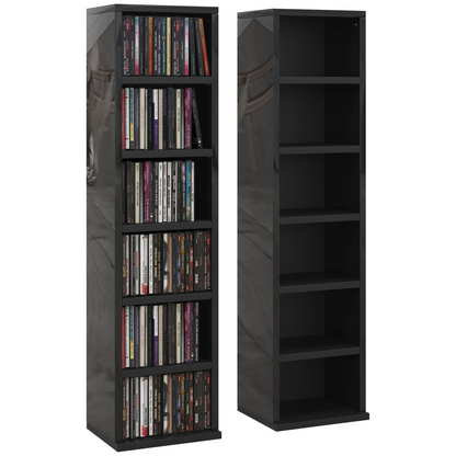 HOMCOM Set of 2 CD Storage Units with Adjustable Shelves