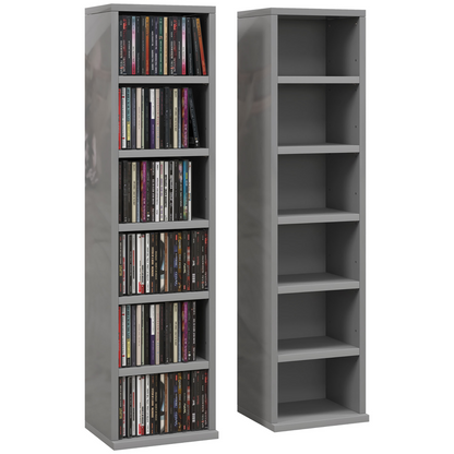 HOMCOM Set of 2 CD Storage Units with Adjustable Shelves