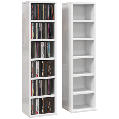 HOMCOM Set of 2 CD Storage Units with Adjustable Shelves