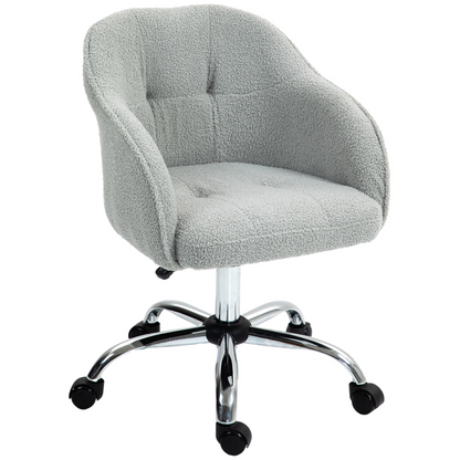 HOMCOM Fluffy Vanity Chair for Desk, with Height Adjustable, Wheels