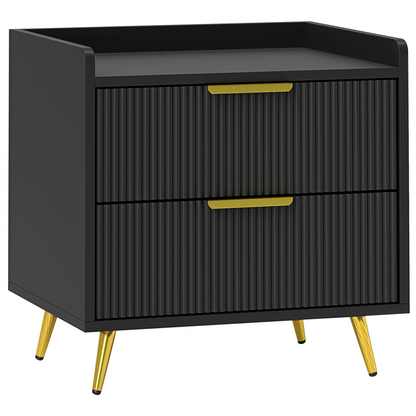 HOMCOM Bedside Table with 2 Drawers for Bedroom, Living Room