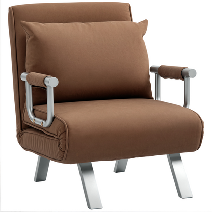 HOMCOM Single Folding 5 Position Convertible Sleeper Chair Bed
