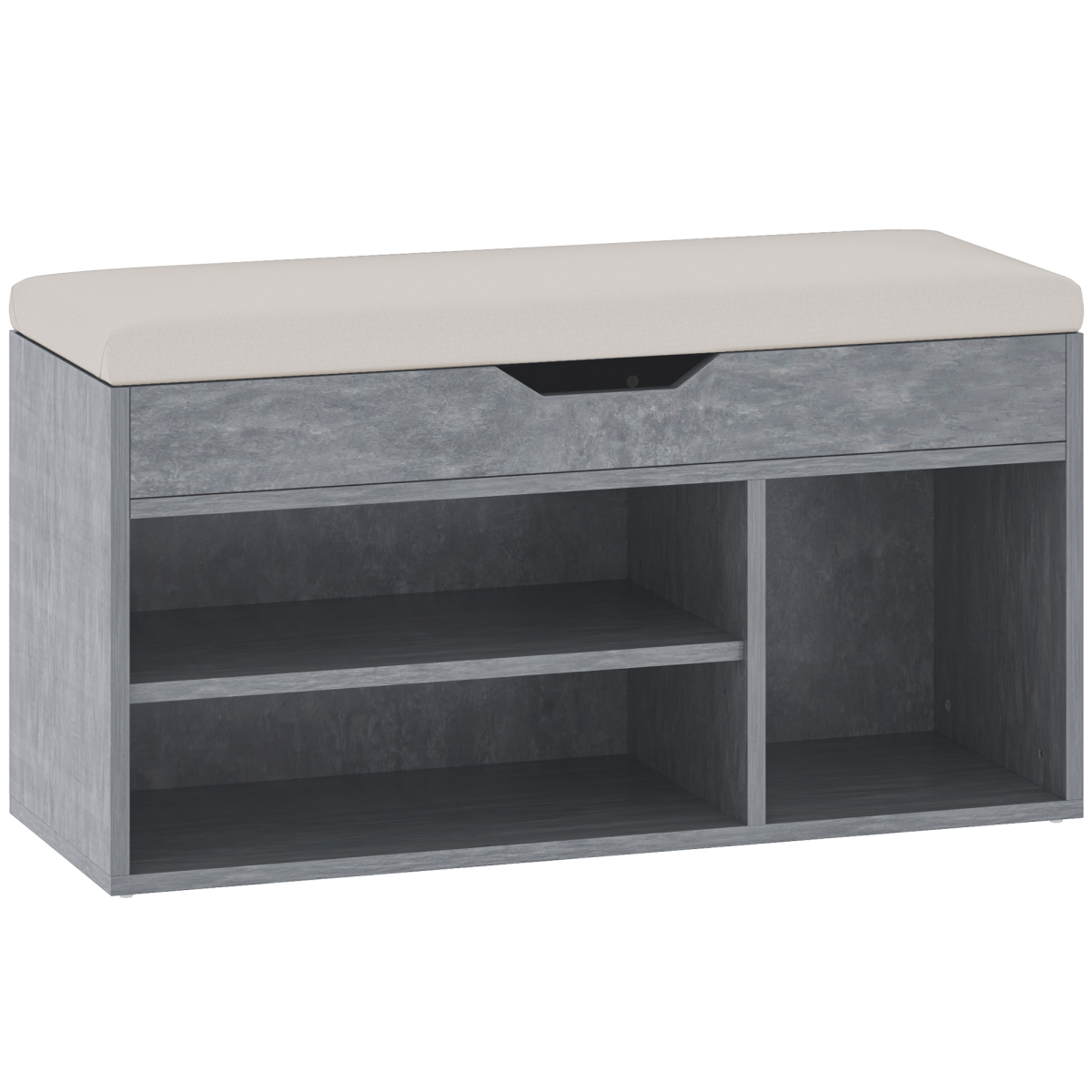 HOMCOM Sit-On Shoe Storage Unit w/ Hidden Compartment Handles