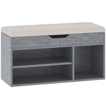 HOMCOM Sit-On Shoe Storage Unit w/ Hidden Compartment Handles