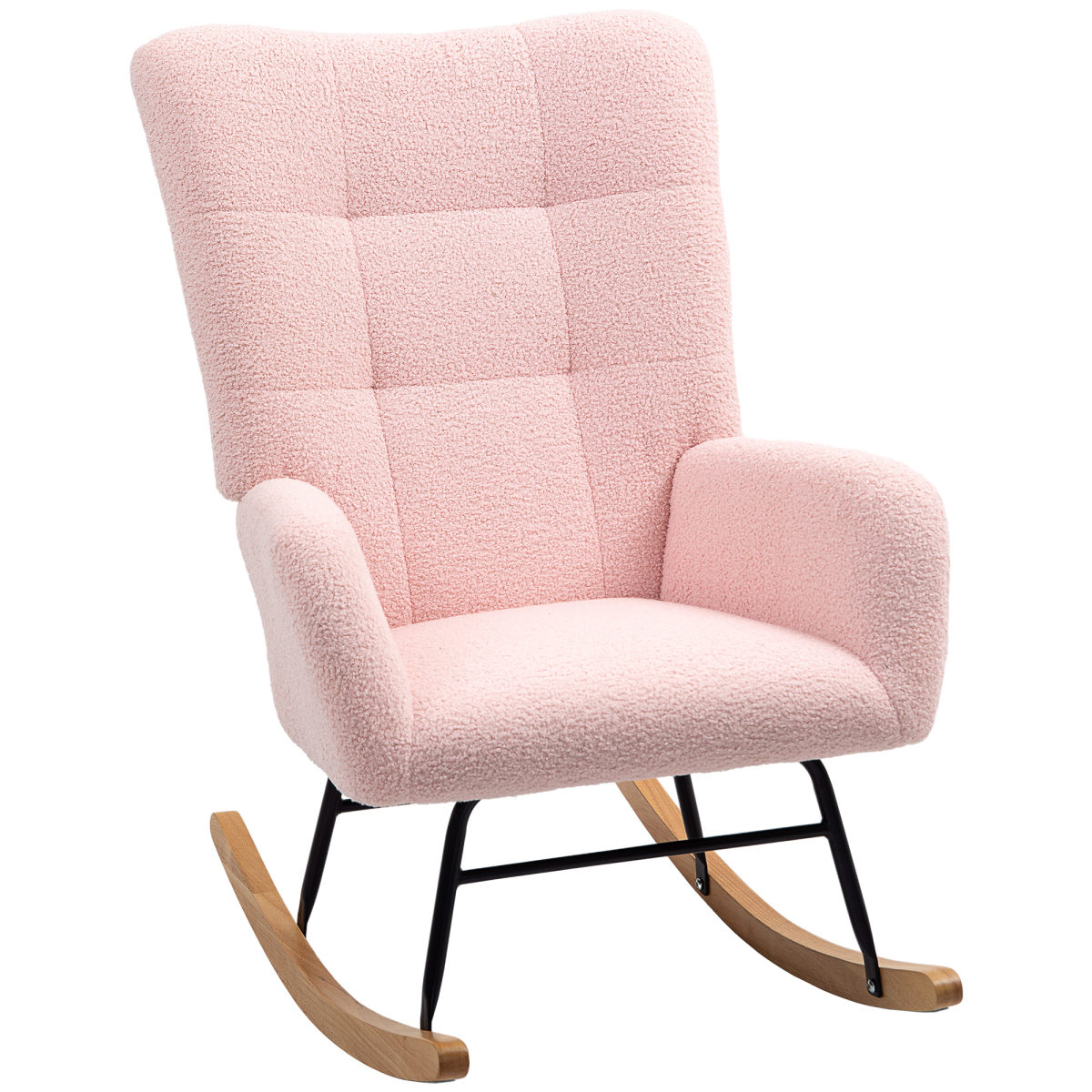 Comfort Rocking Chair - Teddy Fleece Upholstery & Supportive Design