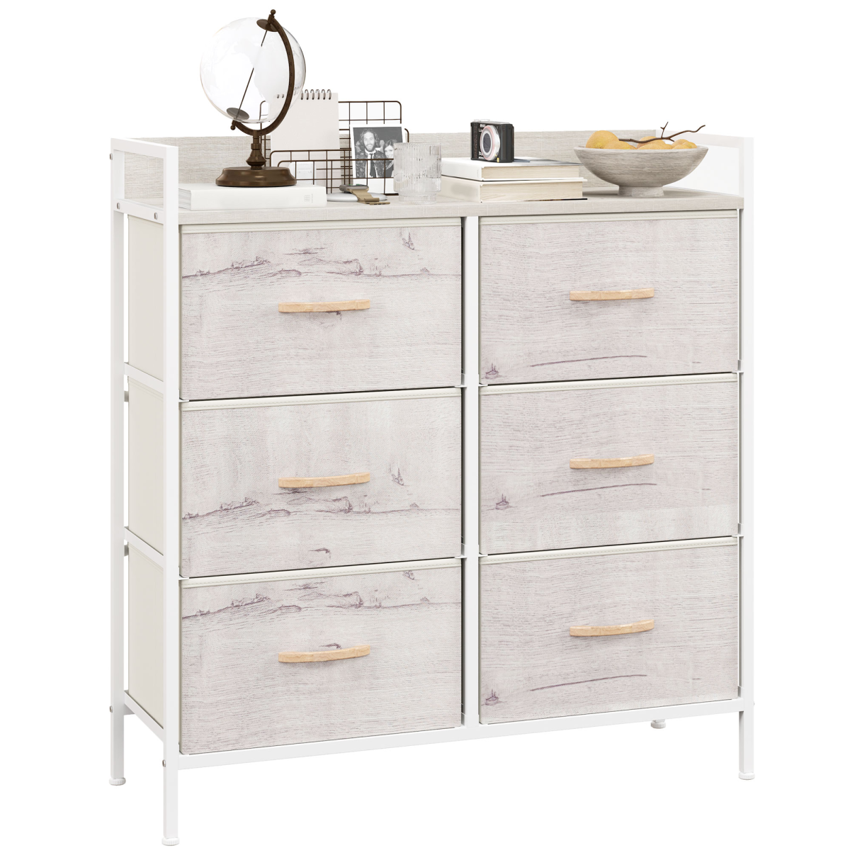 HOMCOM Bedroom Chest of Drawers 7 Drawer Dresser w/ Shelves, Rustic Brown