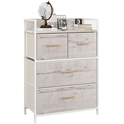 HOMCOM Bedroom Chest of Drawers 7 Drawer Dresser w/ Shelves, Rustic Brown