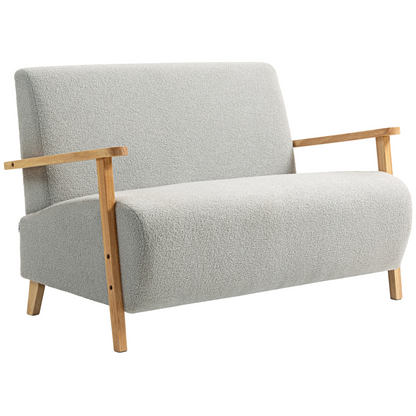 HOMCOM 2 Seater Sofa, Fabric Modern Loveseat for Living Room