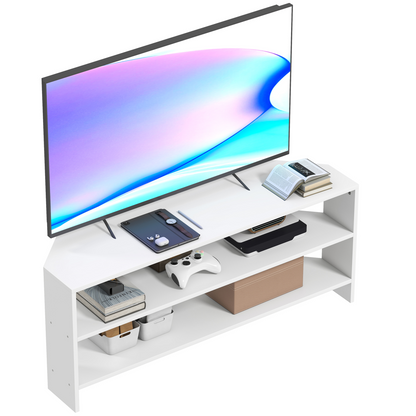 HOMCOM Corner TV Stand, TV Unit with Open Shelves for 47 Inch TV