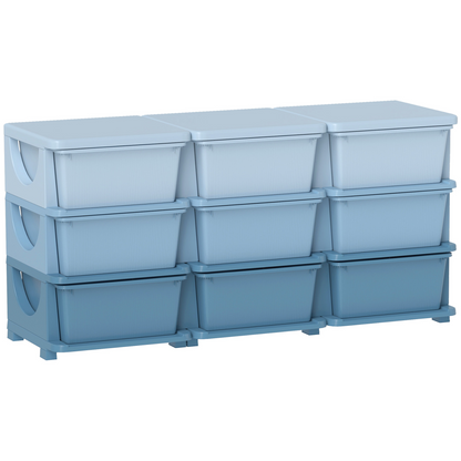 HOMCOM Kids Storage Units with Drawers 3 or 4 Tier Chest Dresser Tower Blue