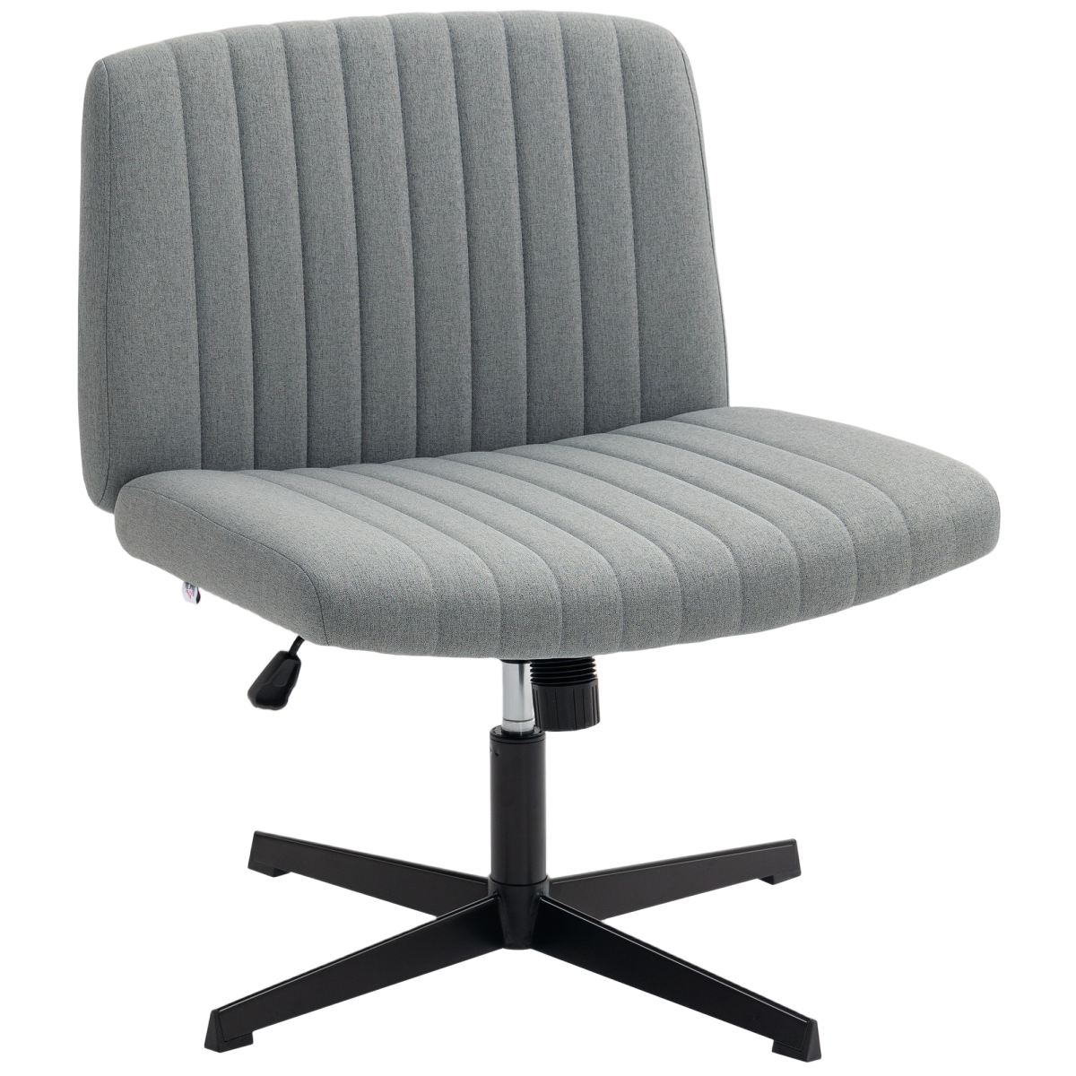 HOMCOM Linen Criss Cross Legged Office Chair with Tilt Function, Black