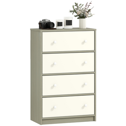 HOMCOM Chest of Drawers, 4 or 6 Drawer Dresser for Bedroom, Grey and Rustic Brown