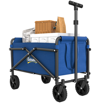 Outsunny 41L Festival Trolley, 60kg Heavy Duty Folding Trolley Cart, Black
