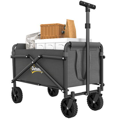 Outsunny 41L Festival Trolley, 60kg Heavy Duty Folding Trolley Cart, Black