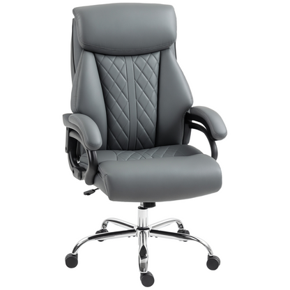 HOMCOM PU Leather Office Chair with Spring Padding, Swivel Wheels