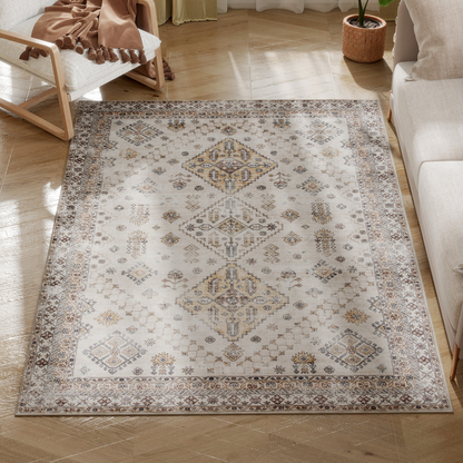 HOMCOM Flannel Non-Slip Washable Rug for Living Room