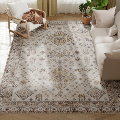 HOMCOM Flannel Non-Slip Washable Rug for Living Room