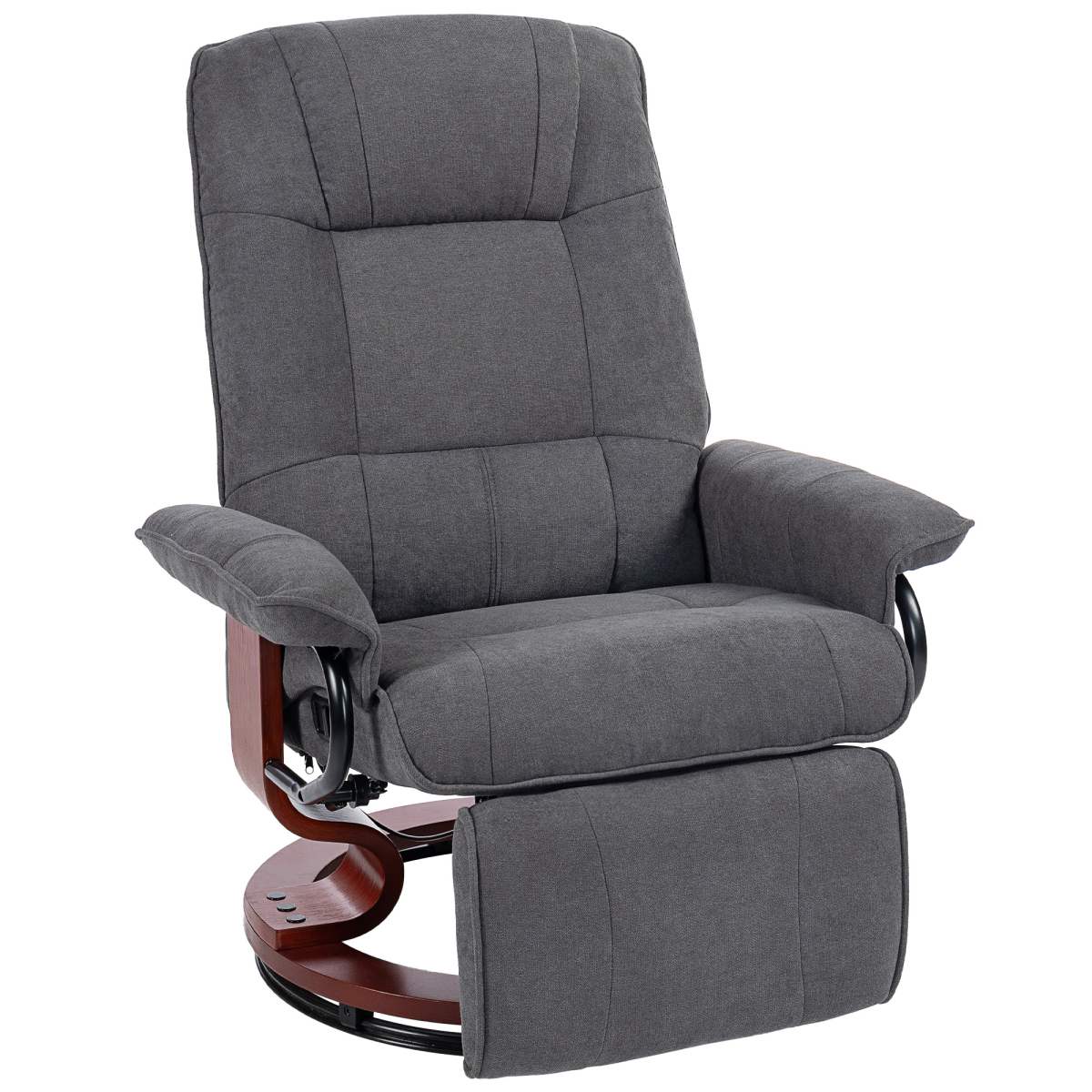 HOMCOM Manual Recliner Swivel Reclining Chair with Footrest Armrests