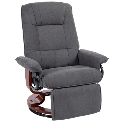 HOMCOM Manual Recliner Swivel Reclining Chair with Footrest Armrests