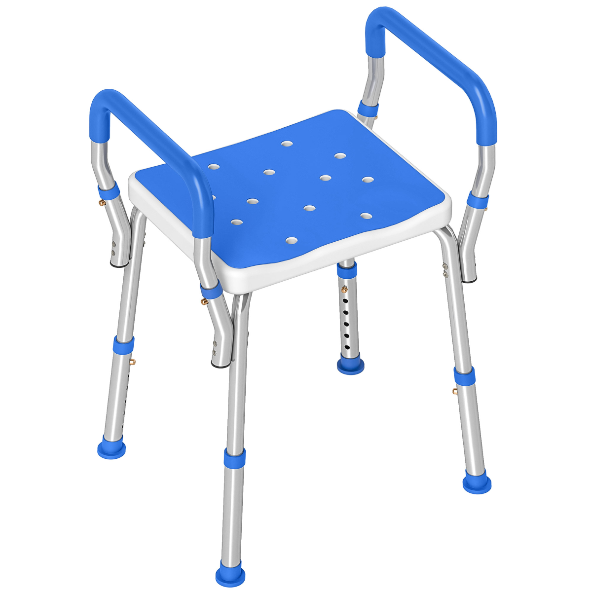 HOMCOM Rust-Free Aluminium Bath Chair with Adjustable Height