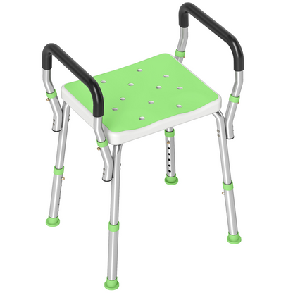 HOMCOM Rust-Free Aluminium Bath Chair with Adjustable Height