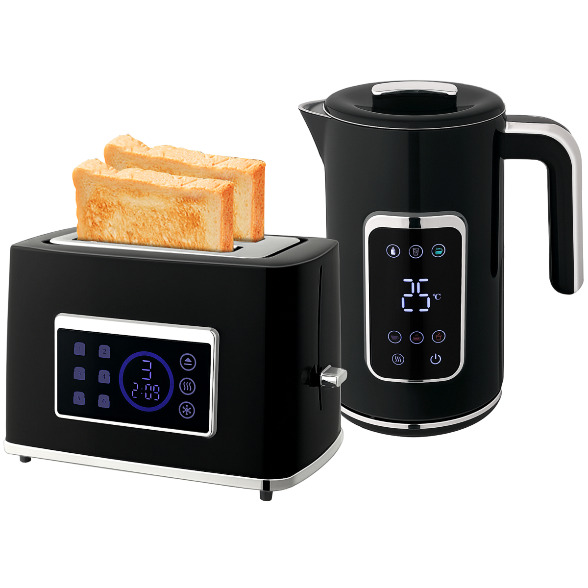 HOMCOM Rapid Boil Kettle and Toaster Set Crumb Tray