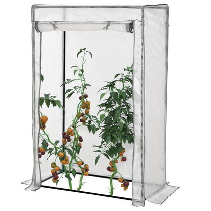 100 x 50 x 150cm Greenhouse Steel Frame PE Cover with Roll-up Door Outdoor