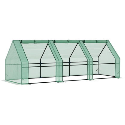 Greenhouse Steel Frame Green Plant Grow Vegetable Flower Zipper Door Cover