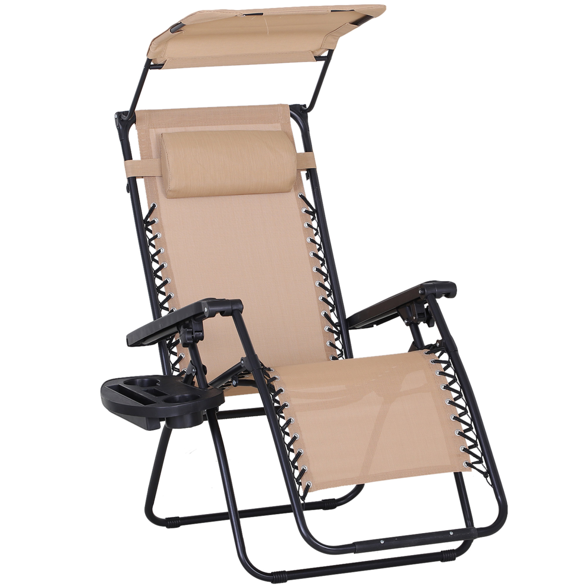 Steel Frame Zero Gravity Outdoor Garden Deck Chair with Canopy