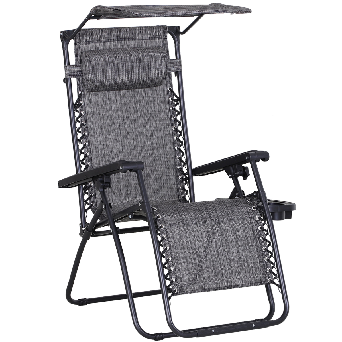 Steel Frame Zero Gravity Outdoor Garden Deck Chair with Canopy