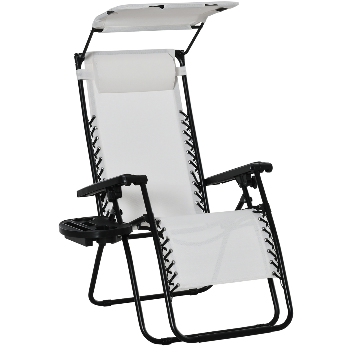 Steel Frame Zero Gravity Outdoor Garden Deck Chair with Canopy