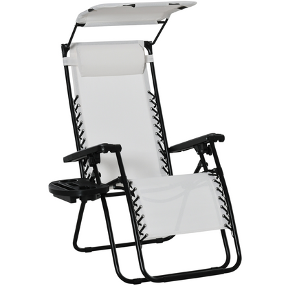 Steel Frame Zero Gravity Outdoor Garden Deck Chair with Canopy