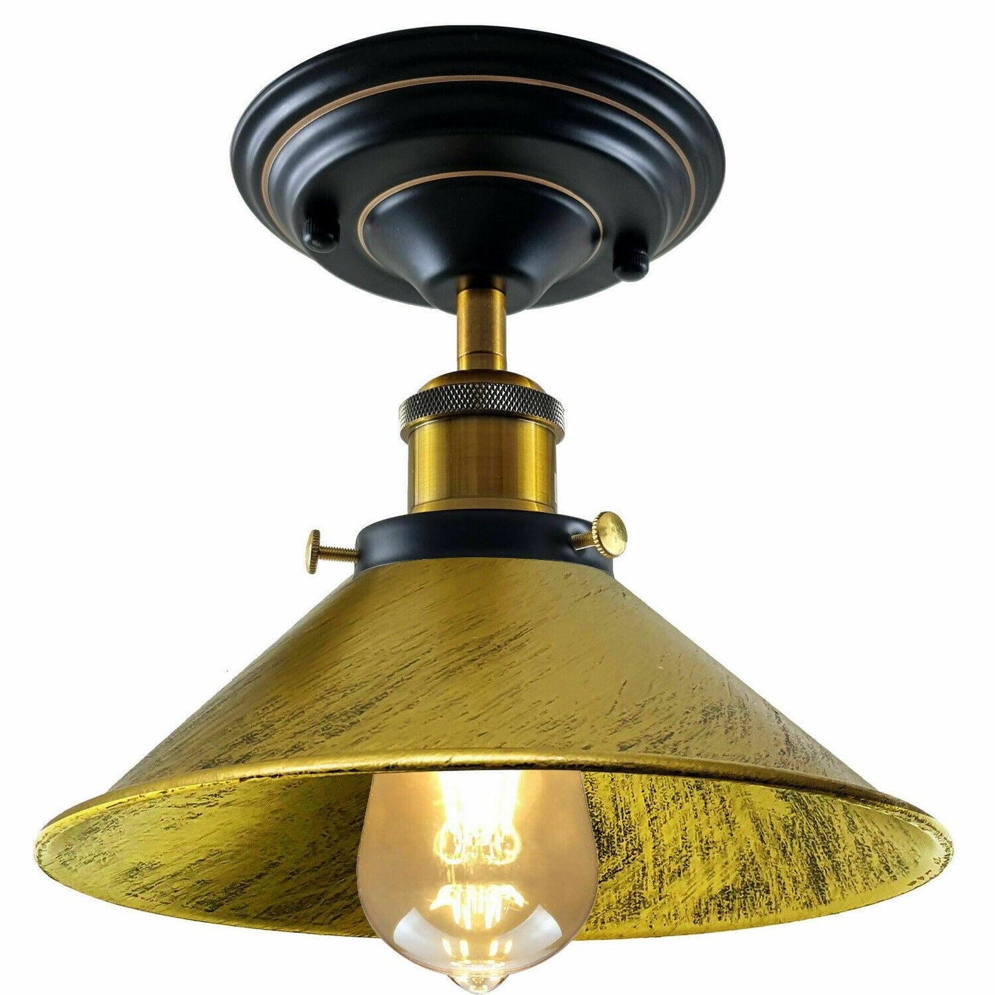 Retro Industrial Ceiling Light Fitting Metal Cone Shape Shade Indoor Lighting
