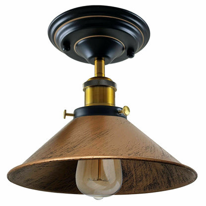 Retro Industrial Ceiling Light Fitting Metal Cone Shape Shade Indoor Lighting