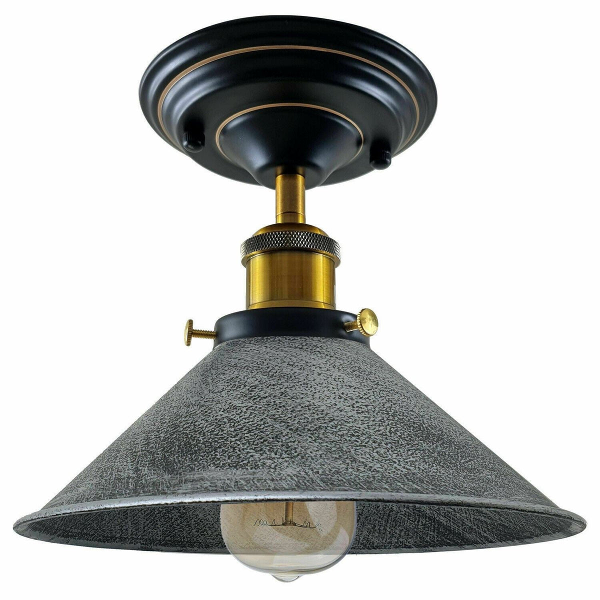 Retro Industrial Ceiling Light Fitting Metal Cone Shape Shade Indoor Lighting