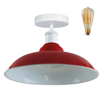 Modern Industrial Style Ceiling Light s Metal Flush Mount Bowl Shape Shade Indoor Lighting