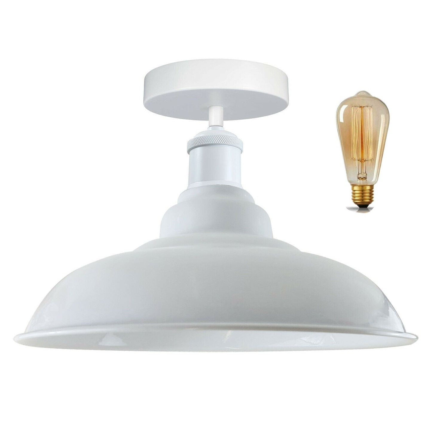 Modern Industrial Style Ceiling Light s Metal Flush Mount Bowl Shape Shade Indoor Lighting