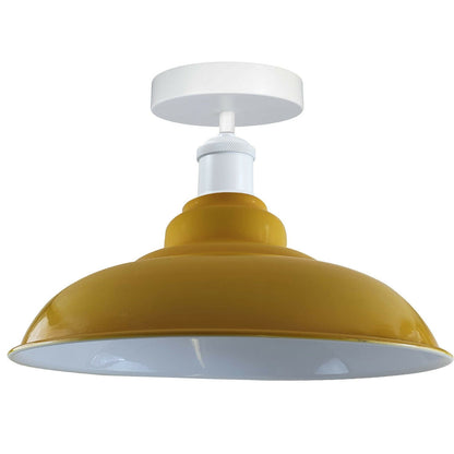 Modern Industrial Style Ceiling Light s Metal Flush Mount Bowl Shape Shade Indoor Lighting