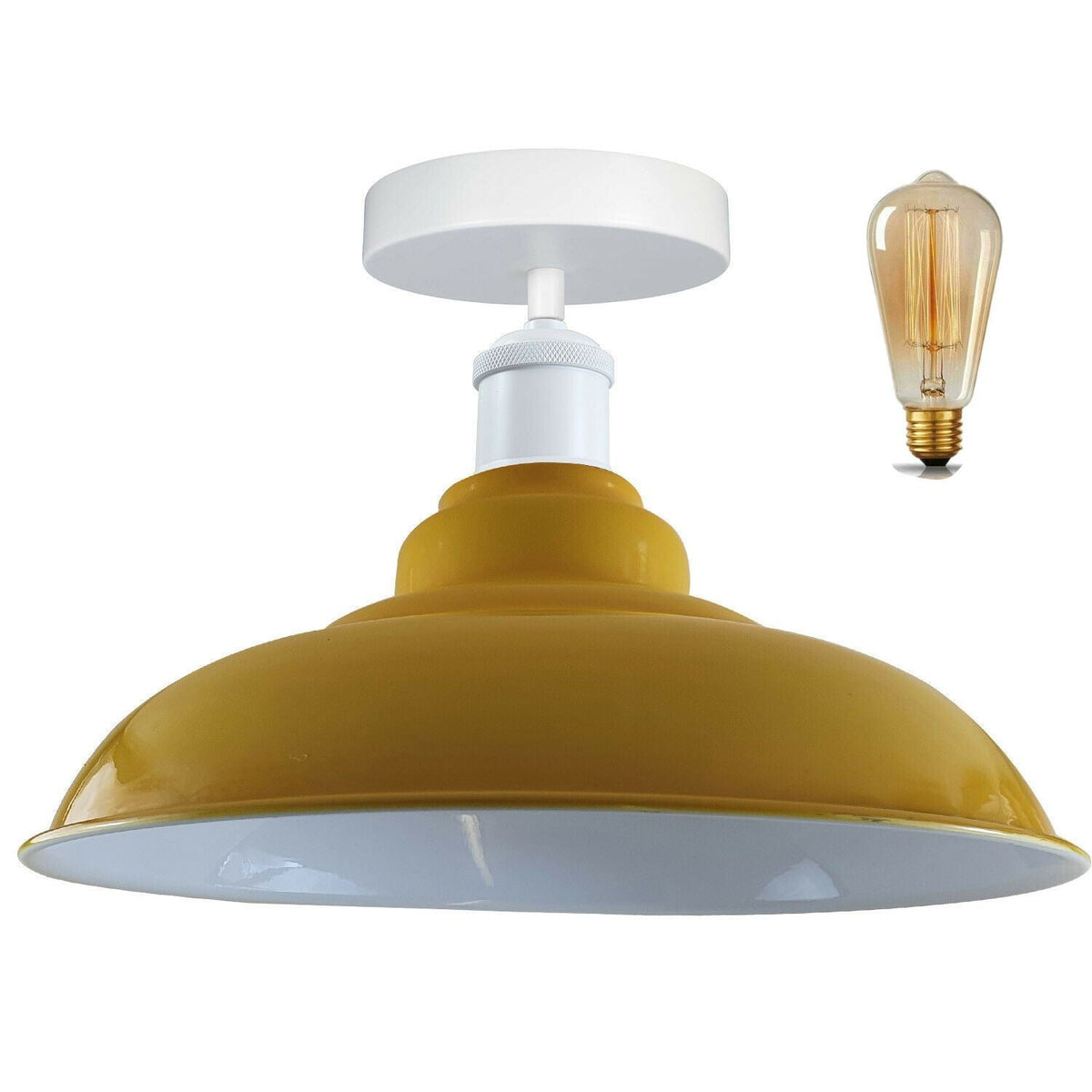Modern Industrial Style Ceiling Light s Metal Flush Mount Bowl Shape Shade Indoor Lighting