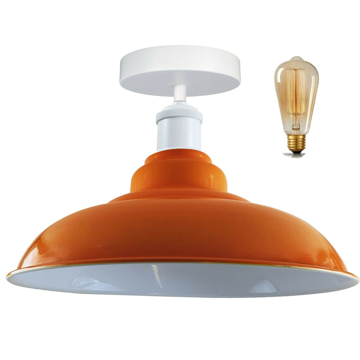 Modern Industrial Style Ceiling Light s Metal Flush Mount Bowl Shape Shade Indoor Lighting