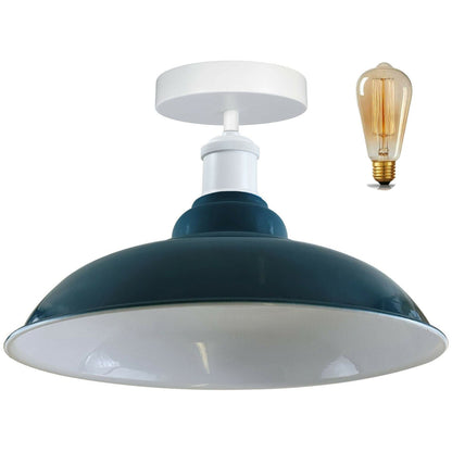 Modern Industrial Style Ceiling Light s Metal Flush Mount Bowl Shape Shade Indoor Lighting