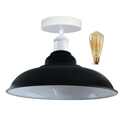 Modern Industrial Style Ceiling Light s Metal Flush Mount Bowl Shape Shade Indoor Lighting